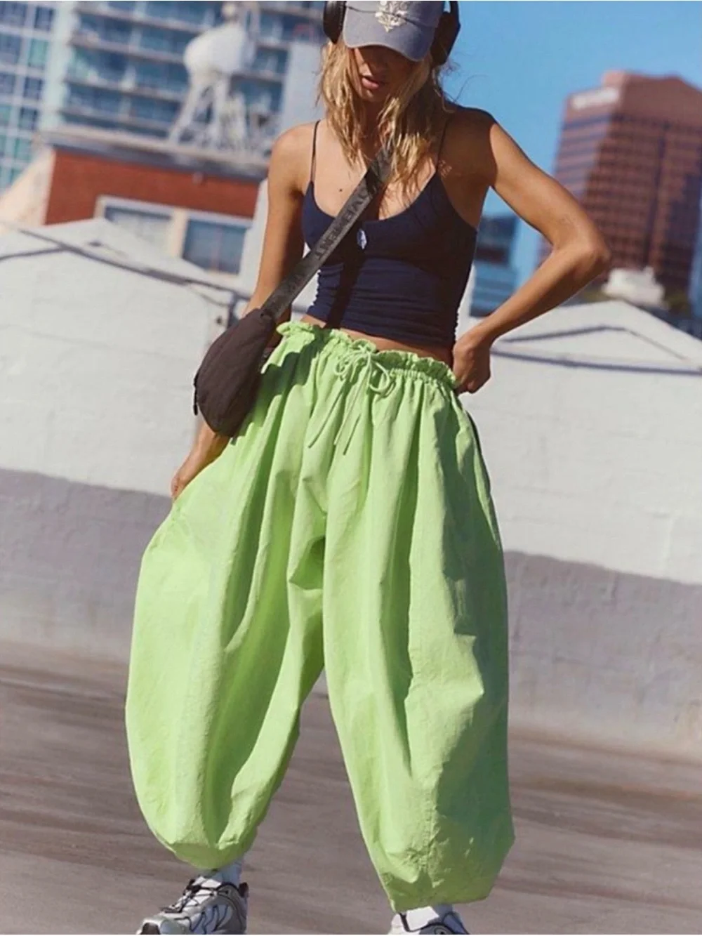 NWT Free People Movement Lime Green On The Pulse Balloon Pants
